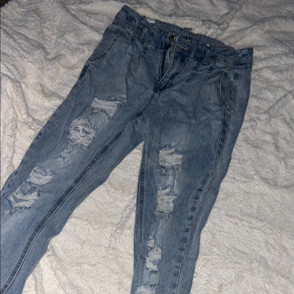 Almost Famous Blue Skinny Distressed Jeans